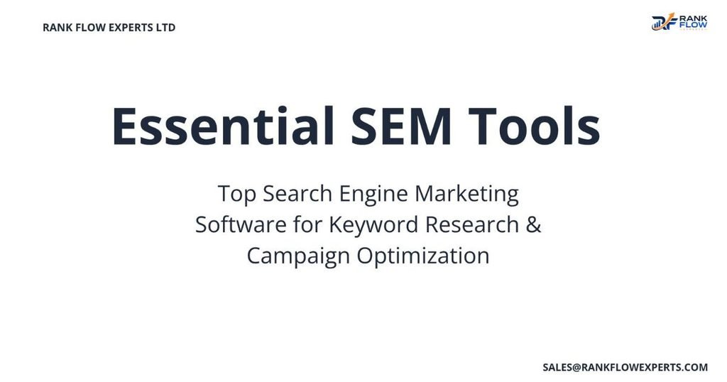 Infographic showcasing essential search engine marketing tools for keyword research and PPC optimization