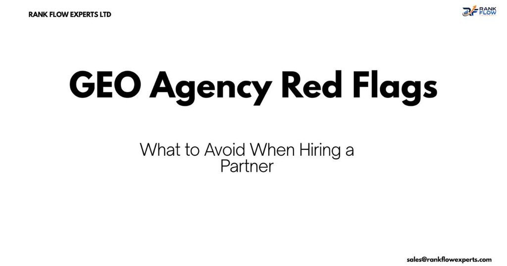Warning banner highlighting GEO agency red flags and key mistakes to avoid when choosing an AI optimization provider.