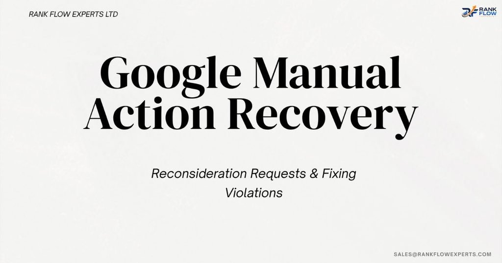 Overview of Google manual action recovery process and submitting reconsideration requests in Google Search Console.