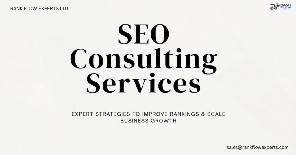 Featured banner for SEO consulting services guide, highlighting expert strategies to boost Google rankings and business growth.